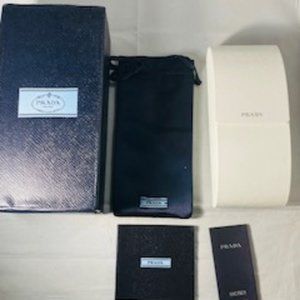 AUTHENTIC!! PRADA  Eyeglasses/Sunglasses Case, Pouch, Box and Booklet